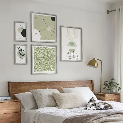 Abstrakte Pflanzenformen bilderset fürs sofa