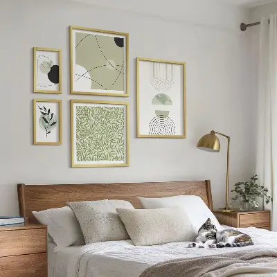 Abstrakte Pflanzenformen bilderset fürs sofa