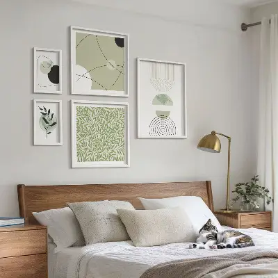 Abstrakte Pflanzenformen bilderset fürs sofa