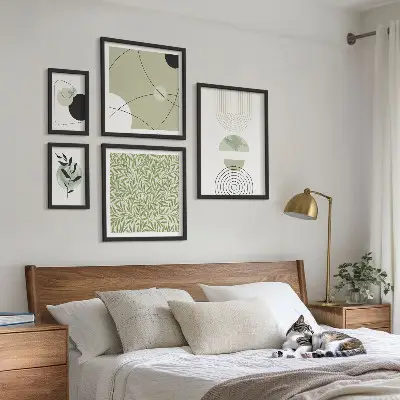 Abstrakte Pflanzenformen bilderset fürs sofa