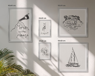 Modernes wandbilder-set Stilvolle Weingrafiken Entspannung