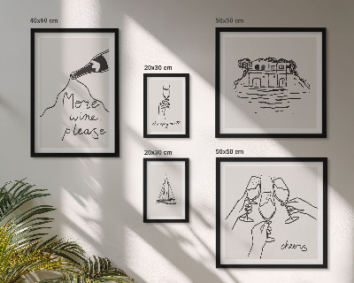 Bildergalerie-set für die wand Stilvolle Illustrationen zum Weintoast