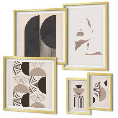 Modernes wandbilder-set Stilvolle geometrische Porträts