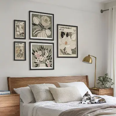 Bilderset fürs Sofa mit Blumenmustern aus London und Seoul