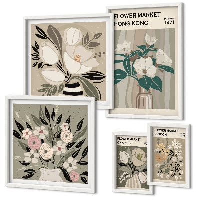 Modernes wandbilder-set Retro-Vintage-Blumenmarkt