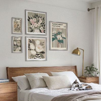 Modernes wandbilder-set Retro-Vintage-Blumenmarkt