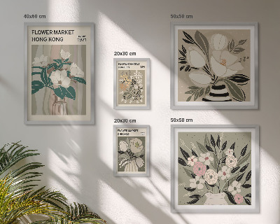 Modernes wandbilder-set Retro-Vintage-Blumenmarkt