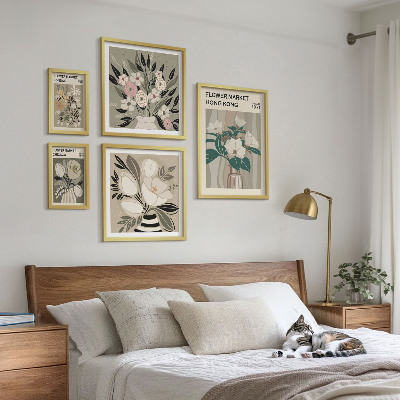 Modernes wandbilder-set Retro-Vintage-Blumenmarkt