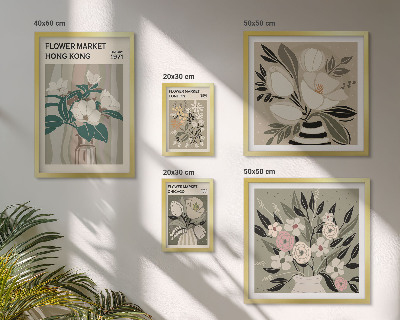 Modernes wandbilder-set Retro-Vintage-Blumenmarkt