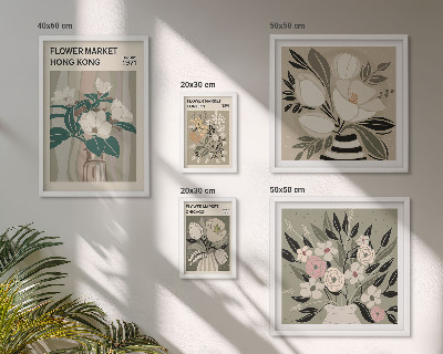 Modernes wandbilder-set Retro-Vintage-Blumenmarkt