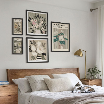 Modernes wandbilder-set Retro-Vintage-Blumenmarkt