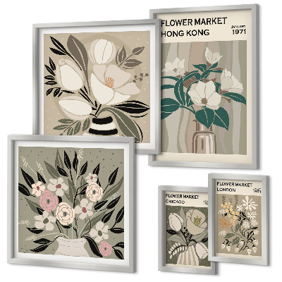 Modernes wandbilder-set Retro-Vintage-Blumenmarkt