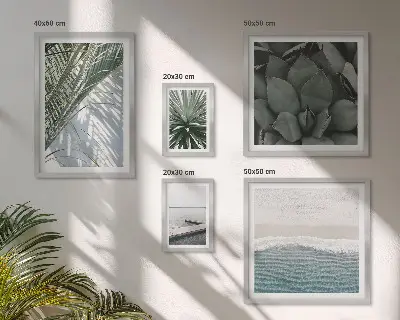 Bilderset fürs Sofa mit tropischen Pflanzen am Meer