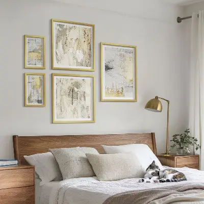 Bilderset fürs Sofa mit stilvollen abstrakten Mustern