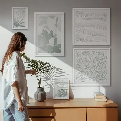 Wandbilder-Set mit Pflanzenmotiven fürs Sofa
