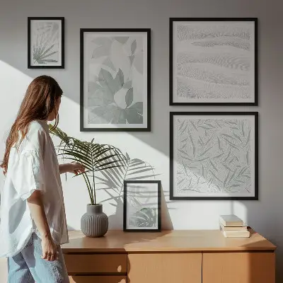 Wandbilder-Set mit Pflanzenmotiven fürs Sofa