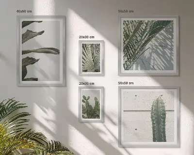 Wandbilder Set mit modernen Pflanzenmotiven