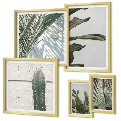 Wandbilder Set mit modernen Pflanzenmotiven