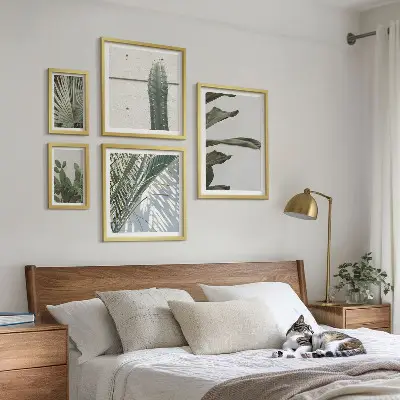 Wandbilder Set mit modernen Pflanzenmotiven