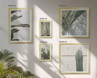 Wandbilder Set mit modernen Pflanzenmotiven