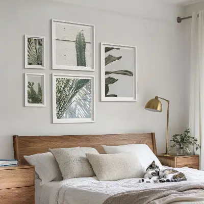 Wandbilder Set mit modernen Pflanzenmotiven