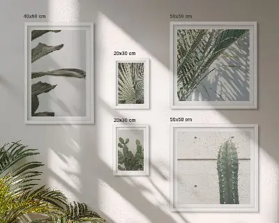 Wandbilder Set mit modernen Pflanzenmotiven