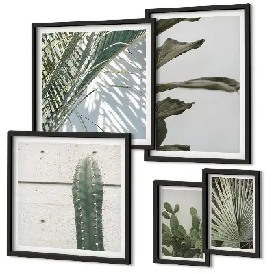 Wandbilder Set mit modernen Pflanzenmotiven
