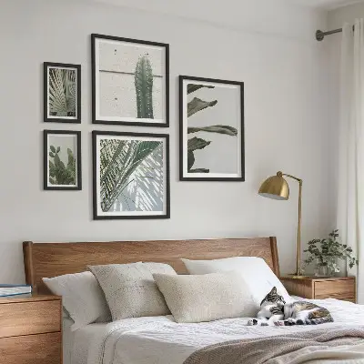 Wandbilder Set mit modernen Pflanzenmotiven