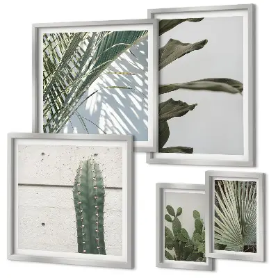 Wandbilder Set mit modernen Pflanzenmotiven