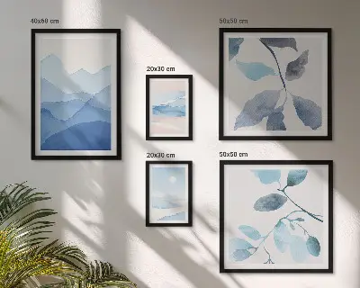 Modernes Wandbilder-Set naturblaue minimalistische Gestaltung