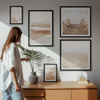 Bilderset fürs sofa Minimalistische Strände und Berge