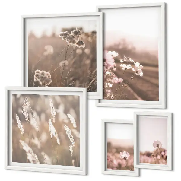 Bildergalerie-Set für die Wand florale Motive in zarter Naturoptik