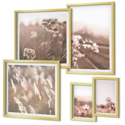 Bildergalerie-Set für die Wand florale Motive in zarter Naturoptik