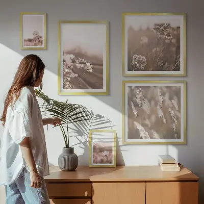 Bildergalerie-Set für die Wand florale Motive in zarter Naturoptik