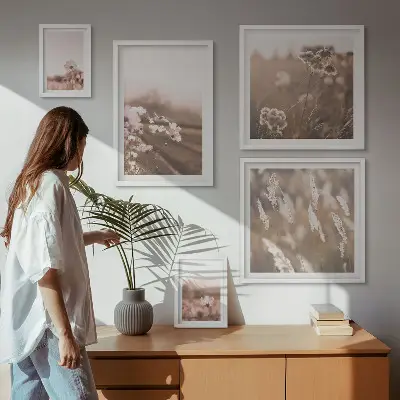 Bildergalerie-Set für die Wand florale Motive in zarter Naturoptik