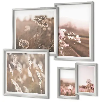 Bildergalerie-Set für die Wand florale Motive in zarter Naturoptik
