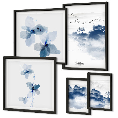Modernes wandbilder-set Landschaften, Blumen, Wasser, Frieden