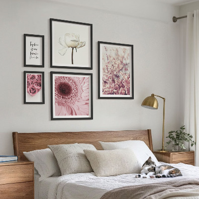 Modernes wandbilder-set Florale romantische Akzente