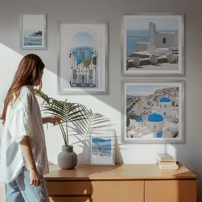 Modernes Wandbilder-Set Ansichten aus Griechenland am Mittelmeer