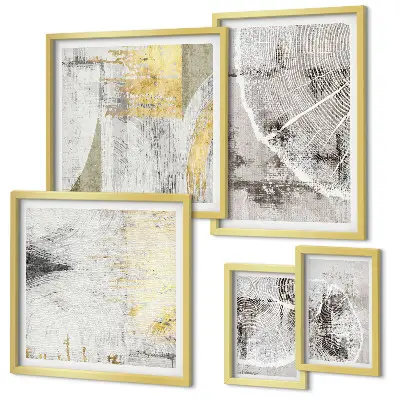 Modernes Wandbilder-Set mit abstrakten neutralen Mustern
