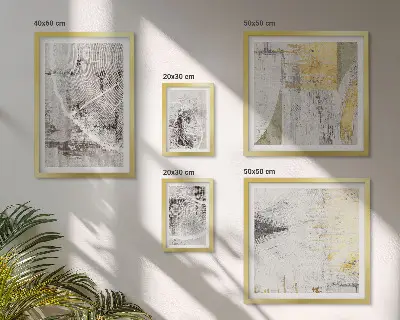 Modernes Wandbilder-Set mit abstrakten neutralen Mustern