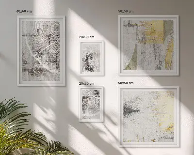 Modernes Wandbilder-Set mit abstrakten neutralen Mustern