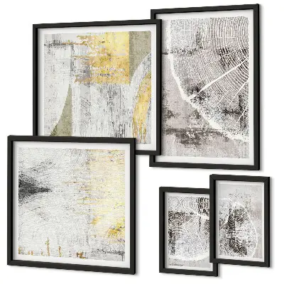 Modernes Wandbilder-Set mit abstrakten neutralen Mustern