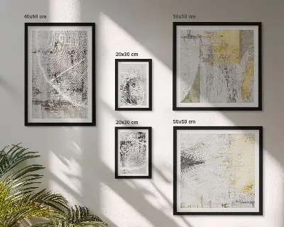 Modernes Wandbilder-Set mit abstrakten neutralen Mustern