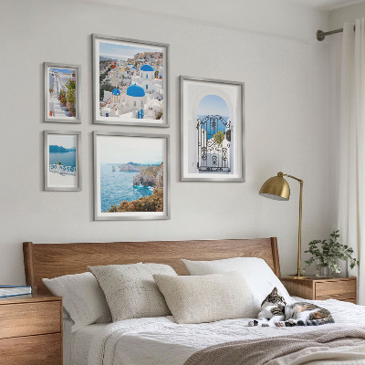 Bildergalerie-set für die wand Häuser am blauen Meer von Santorin