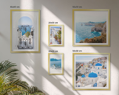 Bildergalerie-set für die wand Häuser am blauen Meer von Santorin
