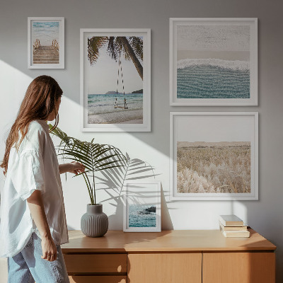 Modernes wandbilder-set Entspannender Meerblick