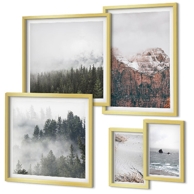 Bildergalerie-set für die wand Landschaften, Berge, Wälder, Wolken