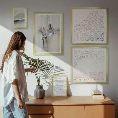 Bildergalerie-Set für die Wand mit abstrakten Kompositionen in verschiedenen Schattierungen