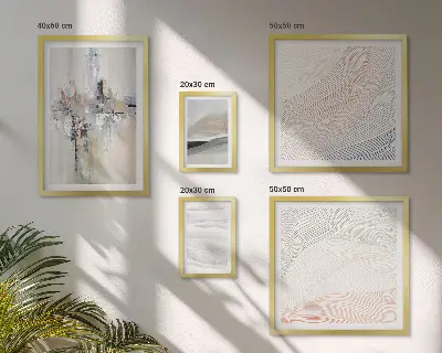 Bildergalerie-Set für die Wand mit abstrakten Kompositionen in verschiedenen Schattierungen